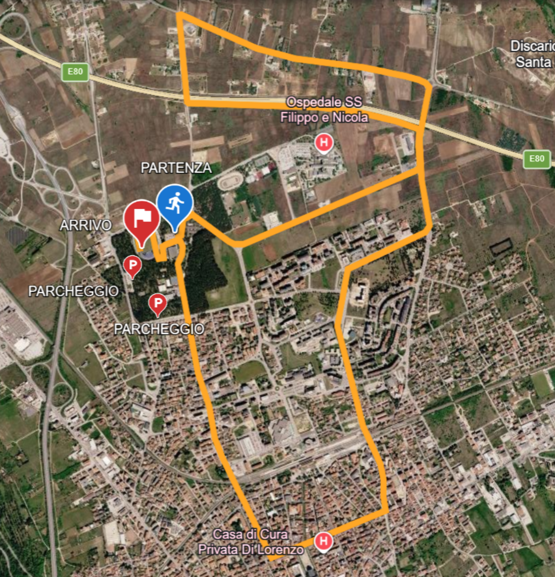 Mappa ufficiale del percorso 10K Città di Avezzano